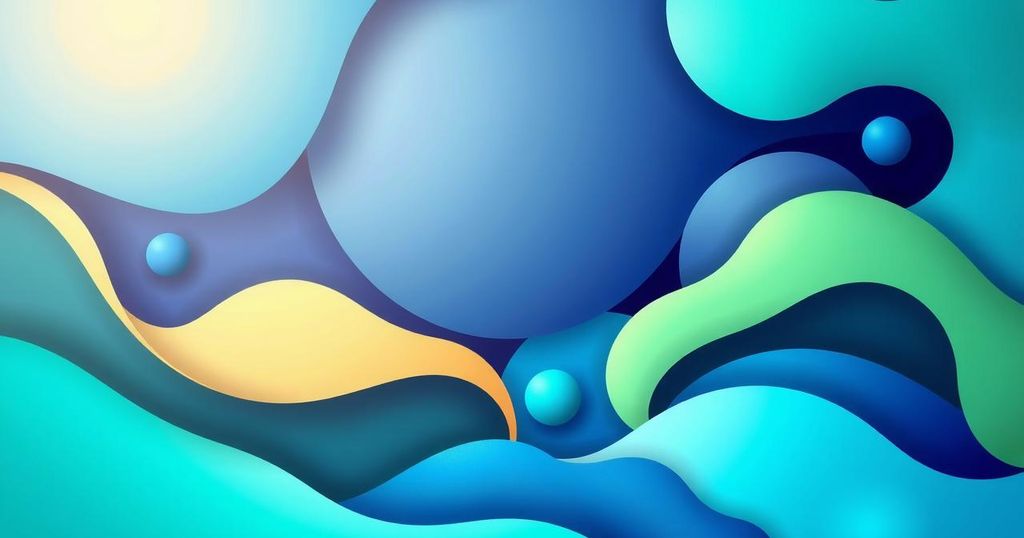 A tribute scene with an abstract representation of appreciation, featuring vibrant colours and organic shapes symbolising unity.