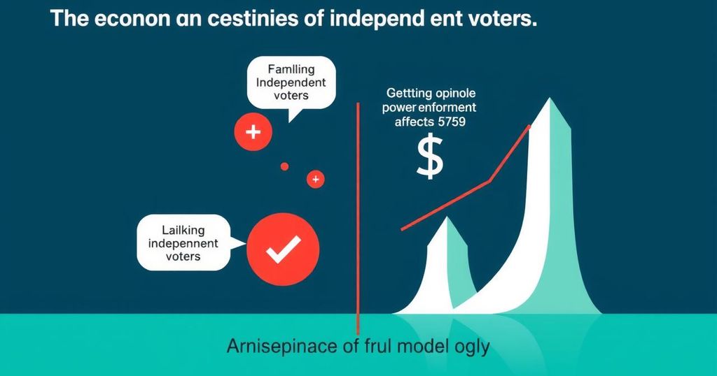 Un grafico delle turbolenze economiche, evidenziando l'opinione degli elettori indipendenti.