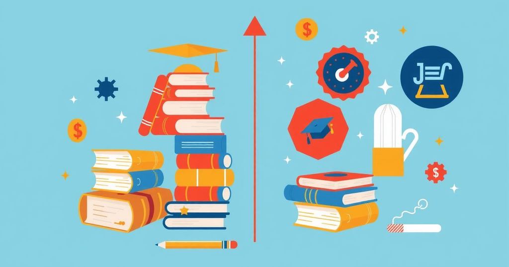 Analisi delle abitudini di spesa in relazione all'istruzione, evidenziando il divario educativo e le spese.