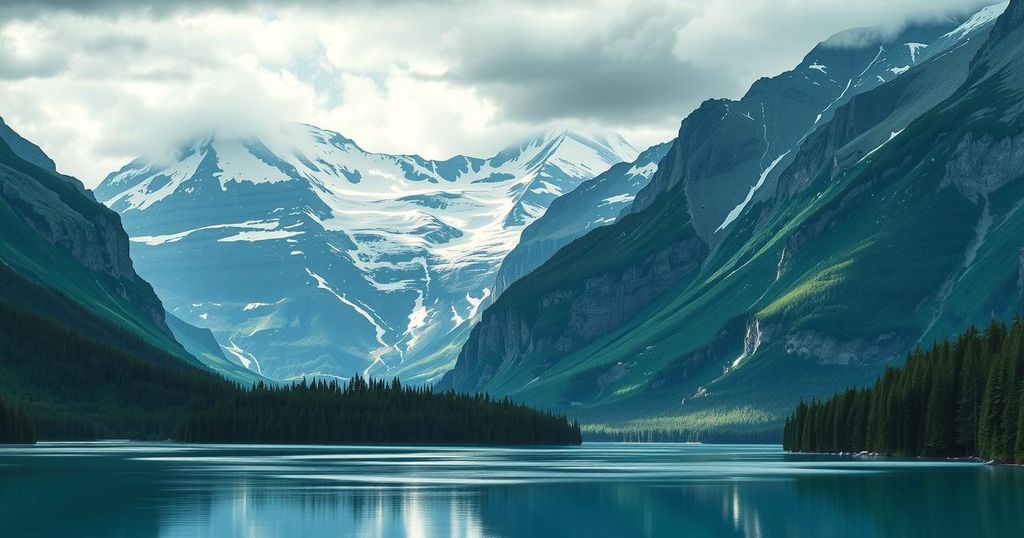 Paesaggio dell'Alaska con natura selvaggia e monti, evocando l'autenticità e la grandezza dello stato.